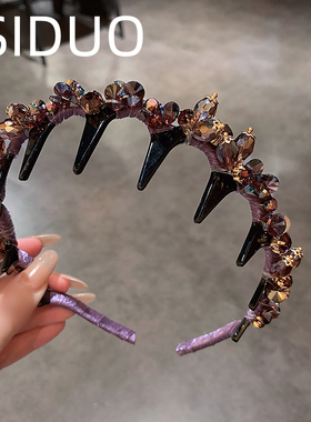 紫色系水晶发箍女高级感