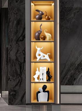 轻奢高档酒柜摆件展示柜高级感客厅电视柜装饰品艺术家居饰品摆设