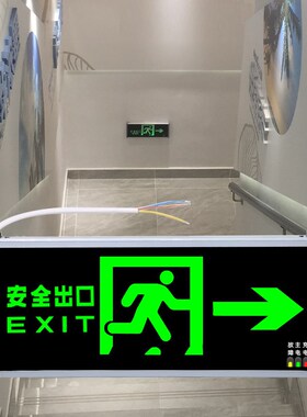 安全出口消防应急指示牌新国标LED灯插电紧急疏散逃生通道标志灯