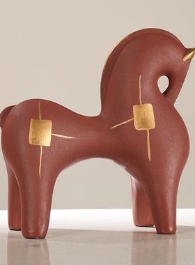 极简红色马树g脂摆件抽象客厅酒店玄关办公室装饰北欧轻奢高档