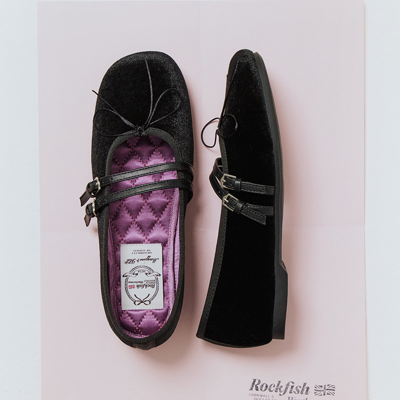 RockfishWeatherwear春季复古平底天鹅绒方头双带玛丽珍鞋女鞋,淘宝优惠券,粉丝福利购,淘宝优惠卷