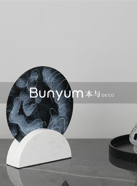 新中式家居软装饰品玄关处屏风摆件样板房间展T厅台面售楼处摆设