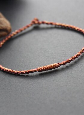 结福记洒金线f八股编手绳四股金刚结手链学生闺蜜礼物极细可穿挂