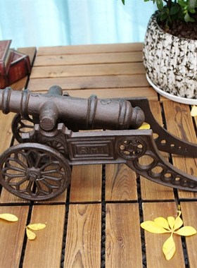 复古怀旧创意个性铸铁工艺品铁质E大炮家居酒店会所装饰摆件