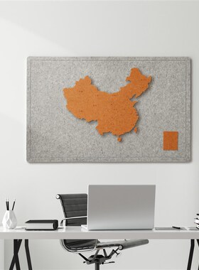 毛毡地图旅行照片墙足迹打卡x软木板旅行地图标记免打孔客厅墙面