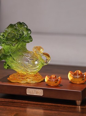 新中式创意白菜元宝摆件客厅酒柜餐边柜招M财开业前台装饰高档礼