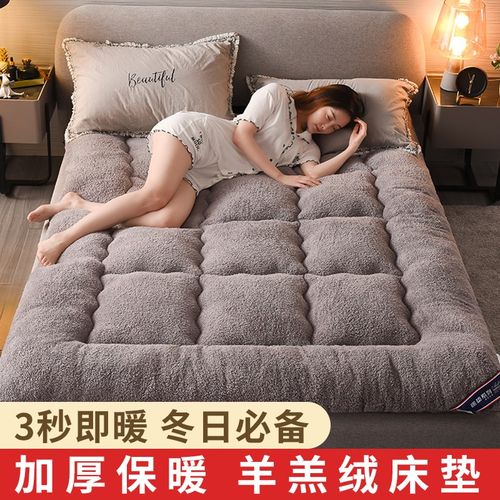 加厚保暖羊羔绒床垫床褥1.5m1.8米榻榻米单K人双人床褥子垫被2x2. - 图0