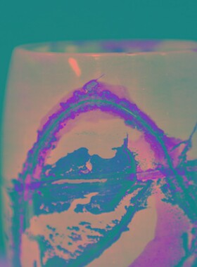 创意草花石头广西国n画石奇石摆件多功能文房鼓形圆珠笔笔筒花盆