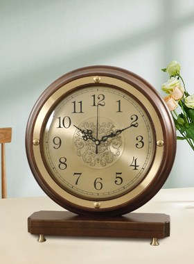 摆钟石英客厅台式座钟复古家w用桌面时尚钟表坐钟摆放台钟时钟摆