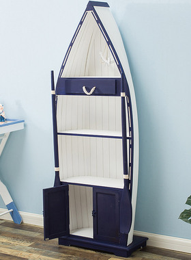 地中海洋家装整体一米四大船柜红酒柜储J物柜收纳柜儿童房安能包