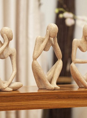 客厅电视柜摆件玄关桌面卡通装饰品房间复古小人摆设W乔迁新居礼