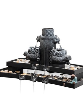 庭院缸石槽鱼缸景观造q景过滤循环水流水生财摆件叠水出水口流水