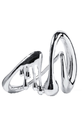 银色抽象水滴f摆件样板房书房办公室书架书柜装饰品隔断博古架陈