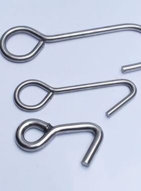 不锈钢304羊眼弯弯挂钩非标定制重型机械挂钩异性羊眼圈6mm8mm