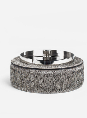 轻奢皮革烟灰缸售楼处酒店客厅茶几会议室办公桌面Z装饰品摆件