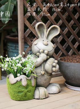 可爱花盆阳台动物花o园装饰创意庭院布置户外摆件卡通造型园艺