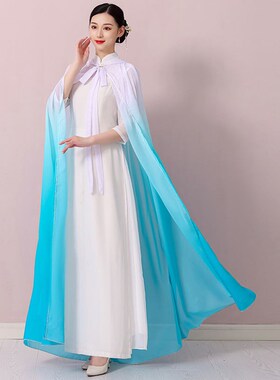 超仙防晒衣女夏防晒外套百搭披肩古装改良日常装披风连帽汉服斗篷