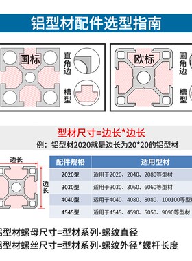欧标T型螺丝铝型材配件套装T型螺栓法兰螺母M5M6M8 20/30/40/45型