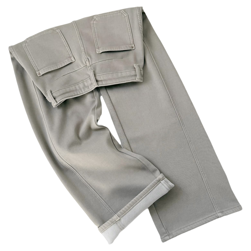 拉夏贝尔奶茶灰加绒弯刀牛仔裤女春秋冬高腰显瘦窄版直筒阔腿裤子,淘宝优惠券,粉丝福利购,淘宝优惠卷