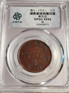 清代铜元摆件北洋建湖s南浙江清安徽十文平身龙众诚评级鉴定