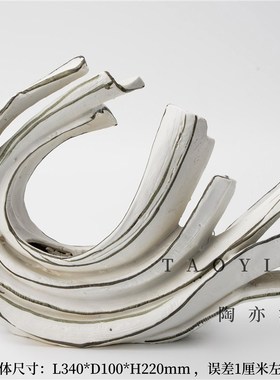 侘寂风新中x式异形花器摆件