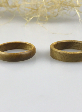 绿檀香木戒指指环扳指素面简约木头戒指男女情侣对W戒文艺中国风