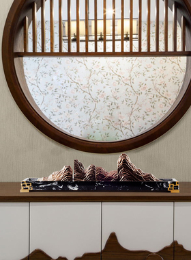 千里江山新中式陶瓷太湖石假山B装饰品客厅书房禅意茶室枯摆件