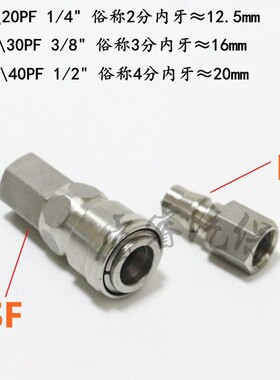 YCHXC盈创304不锈钢自锁快速接头风管气动快速接头20SP SM充气泵