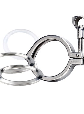 304不锈钢快开片卡箍套装卫生级管道插焊卡盘接头快装开孔盲板盖