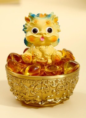 聚宝盆摆件貔貅招财m聚财八方来办公室桌面装饰新年礼物创意小礼