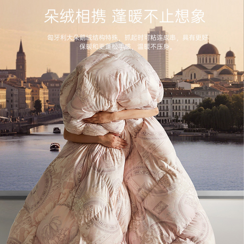 旗舰店正品 95白鹅绒羽绒被加厚保暖冬被单双人春秋被五星级酒店,淘宝优惠券,粉丝福利购,淘宝优惠卷