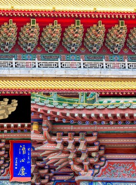 斗拱中式仿古实木斗拱 门u楼飞檐斗拱屋檐装饰 木雕七踩平身科角