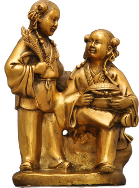 和合铜摆件送闺蜜m结婚礼物家居客厅玄关婚房装饰品工艺品礼品