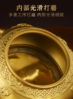铜聚宝盆摆件大号客厅家居五路财神开盖聚宝缸店铺V工艺办公室装