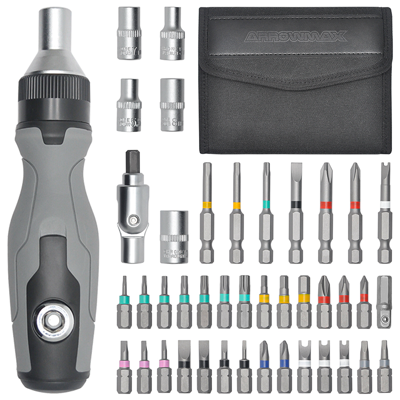 ARROWMAX欧马仕棘轮螺丝刀套组多功能梅花两用起子家用省力螺丝起 - 图3