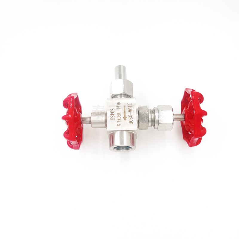 304J19W压力表针型阀仪表阀G1/2-M20*1.5三通针型阀压力表阀排气 - 图0