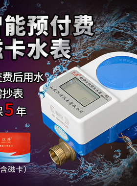 智能水表家用插卡数字电子电池3.0V远程抄表刷卡全铜立式预付费水
