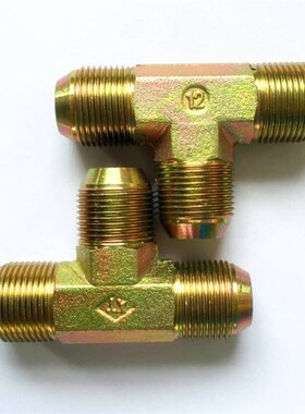 液压D型三通英美制液压接头外丝三通1/2 3/8 3/4英制美制扩口9/16