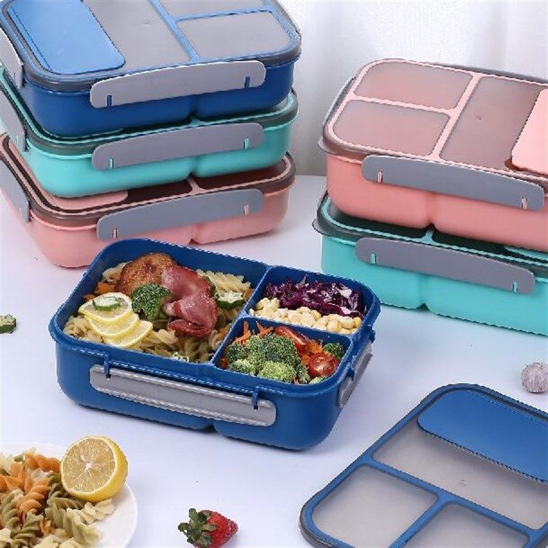 1800ml三格健身沙拉保鲜盒上班族饭盒午餐盒可微波炉加热便当盒,淘宝优惠券,粉丝福利购,淘宝优惠卷