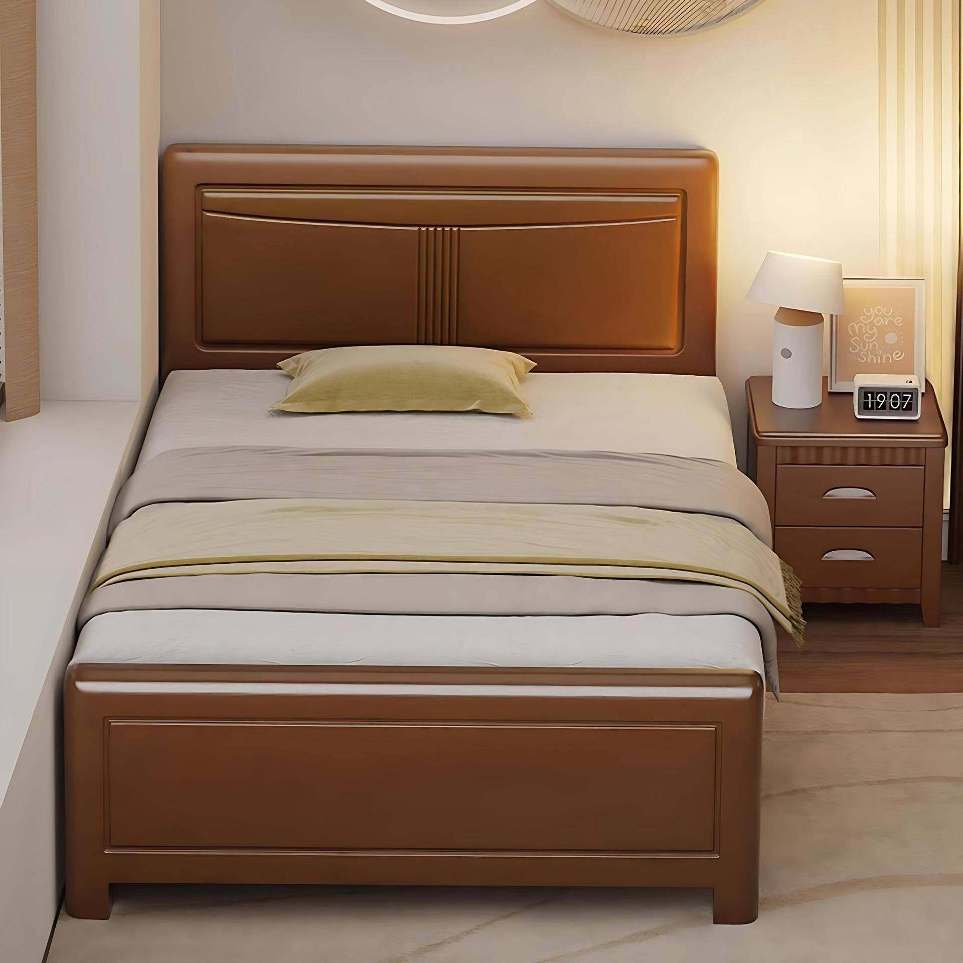 单人木床1米儿童床1.2ZZK米人床1.35米储物床1.5米次老床1卧.8米 - 图2