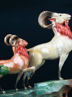 三羊开泰生肖羊摆件铜工艺品客厅办E公室酒柜大气装饰公司开业礼