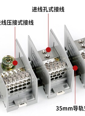 FJ6/JTS2分线器接线端子排导轨式空开接线盒分线盒一进多出电箱