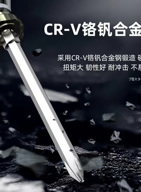 福冈十字一字螺丝刀套装穿心梅花改锥超硬可敲击多功能平口起子