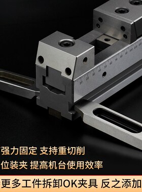多工位夹具气动工装 并列式CNC铜公夹具加工中心自定心台虎钳设计