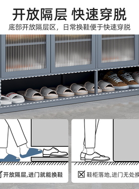 鞋架儿童家用门口收纳宿舍鞋柜有门简易竹小型阳台出租屋防尘置物