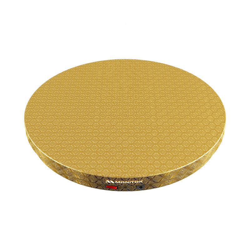 圆餐电动转盘旋转桌器底座式桌面转芯钢木静音能充电智电机商用家 - 图3