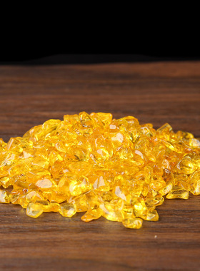 人造水晶碎石  黄x水晶碎石 七彩水晶碎石