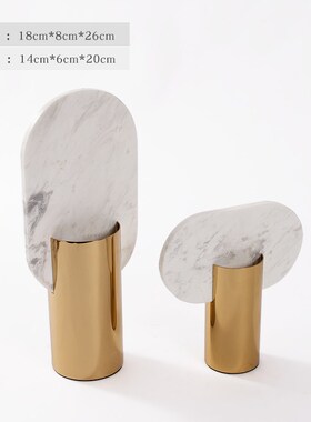 轻奢风金属大理石工艺品客厅电视柜摆设样板房玄关酒柜Z陈设小饰