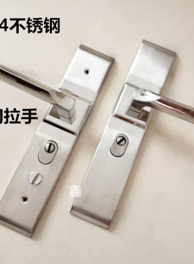 防盗门把手304不锈钢面板大门拉手门锁具通用型豪华机械门锁 室外