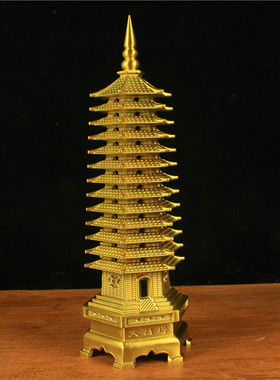 纯铜十三层文昌塔铜九层摆件办公室书桌J13层书房装饰加厚大号